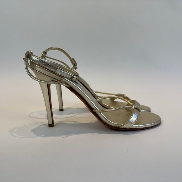 Ralph Lauren Purple Label Gold Leather Strappy Sandals, US 10 - Picture 5 of 16
